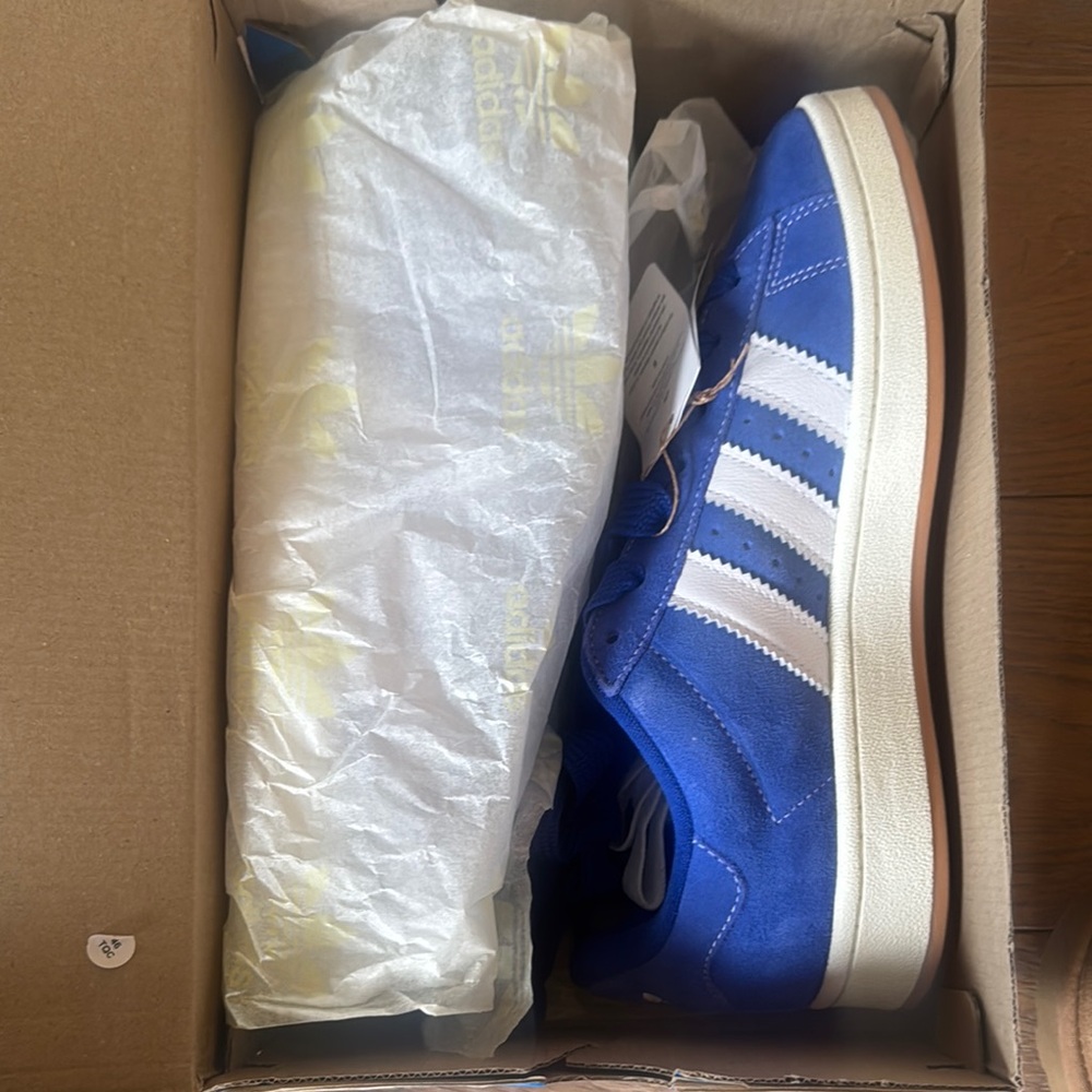 Adidas Campus Blue and White Sneakers